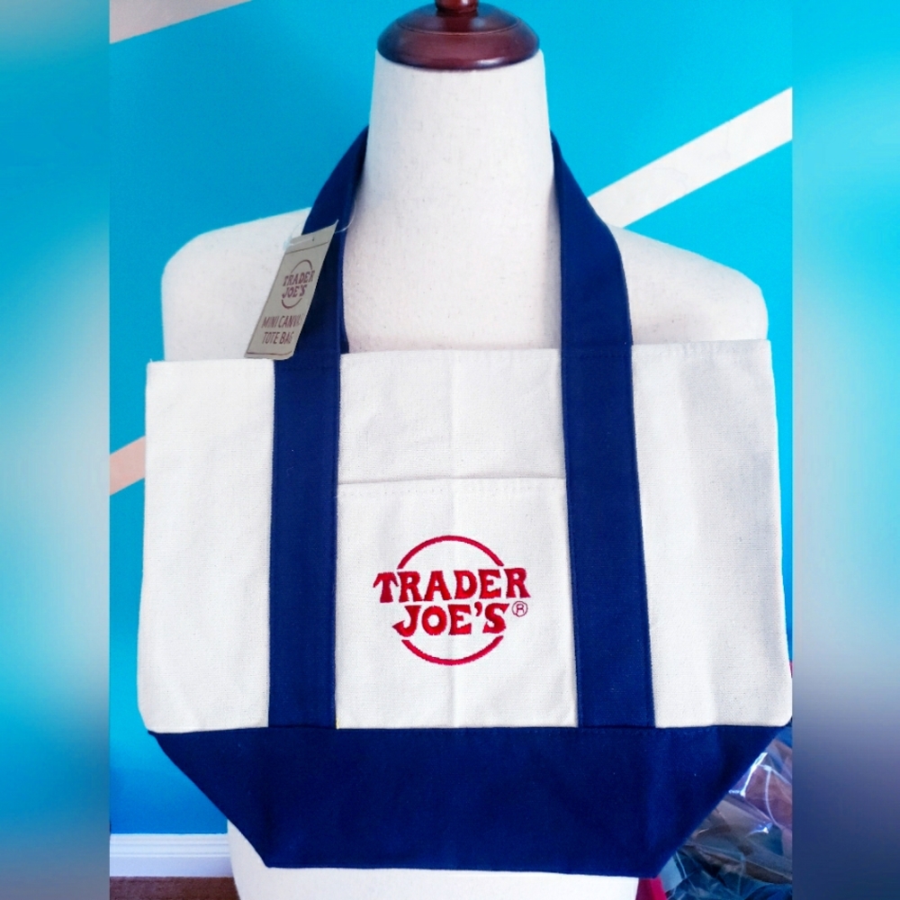 Trader Joe's mini tote - dark blue